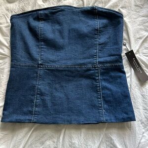 Emerson Lang Denim Strapless Top Large NWT